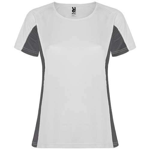 T-shirt Femme personnalisé pour le sport Shanghai ROLY Blanc et Plomb foncé